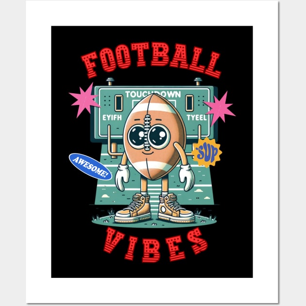 Retro American Football Vibes Wall Art by zsay